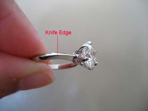 Diamond Engagement Ring Knife Edge Mounting
